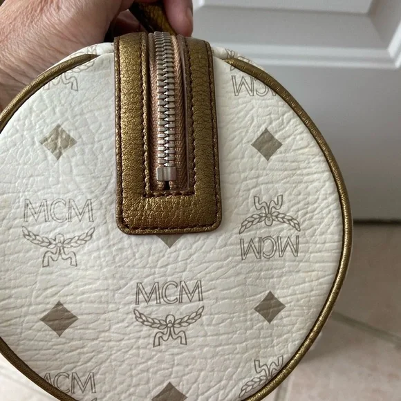 MCM White and Gold Handbag Euc - Picture 7 of 16